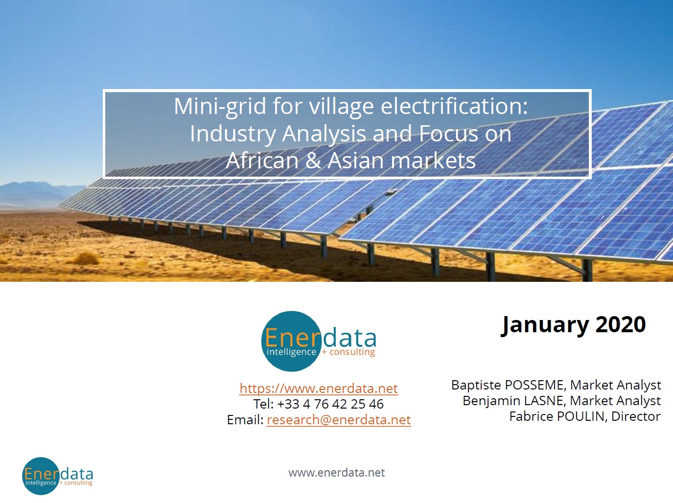 Mini grid Africa & Asia markets for village electrification