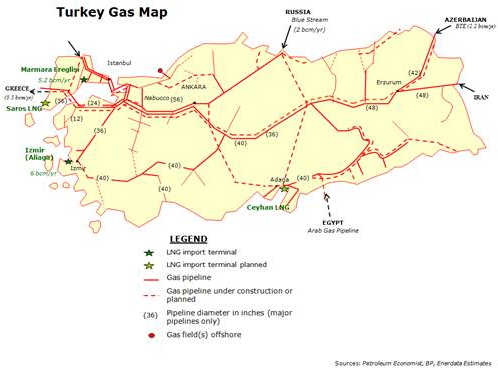 turkey gas map