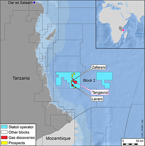 Statoil <!--amp--> ExxonMobil make large gas discovery offshore Tanzania