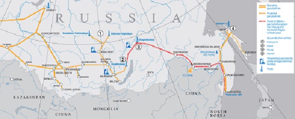 Gazprom (Russia) will supply 38 bcm/year of gas to CNPC