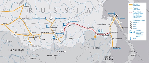 Russia to China eastern route gas pipeline